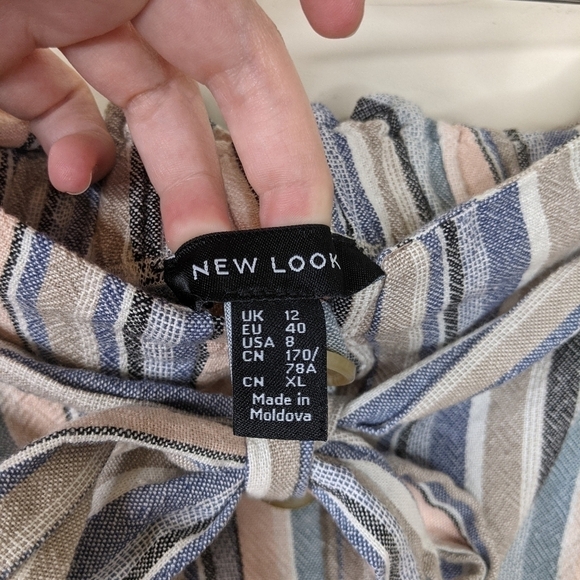 New Look Linen Blend Paper Bag Waist Mini Skirt - Picture 5 of 8